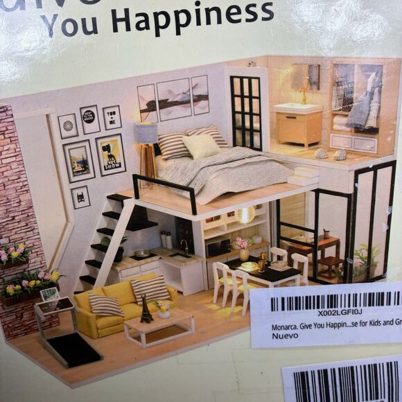 DIY Miniature Loft Apartment Dollhouse Kit 1:24 LED Crafty Christmas Gift NEW - Picture 7 of 12